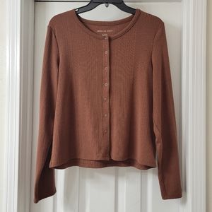 American Eagle cropped snap cardigan